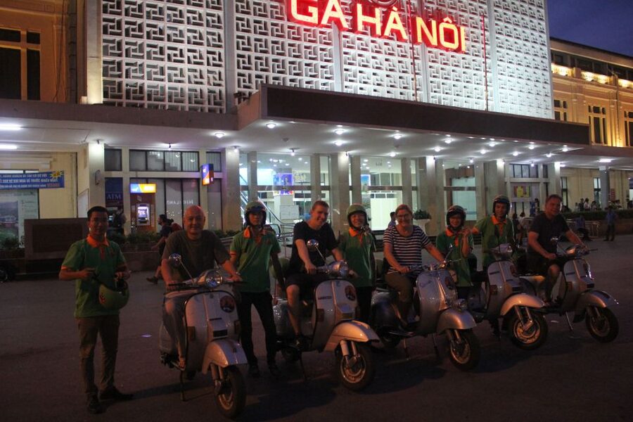 Enjoy Hanoi Like a Local - Vespa & Street Food Tour by Night - Ho Chi Minh Mausoleum at Night and the Egg Coffee Train Moment