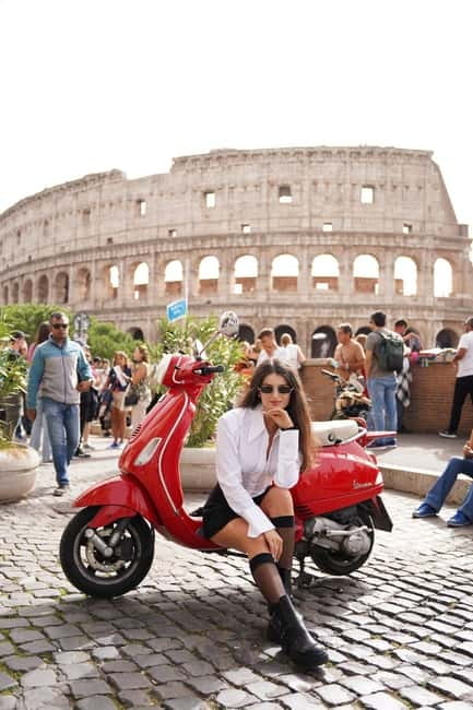 Rome: All In One Day by Vespa - Starting at Via del Colosseo and getting comfortable on the scooter