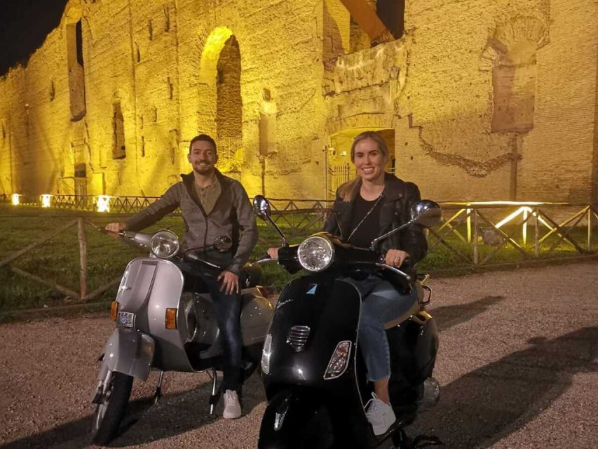 Rome by Night Vespa Tour With Driver/Private Guide - Imperial Fora to the Colosseum: Seeing Rome’s Icon Lit Up
