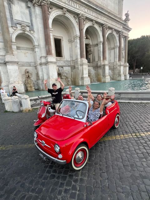 Rome: Evening Fiat 500 and Vespa Prosecco Tour - Comfort and safety: what to expect when you’re a passenger