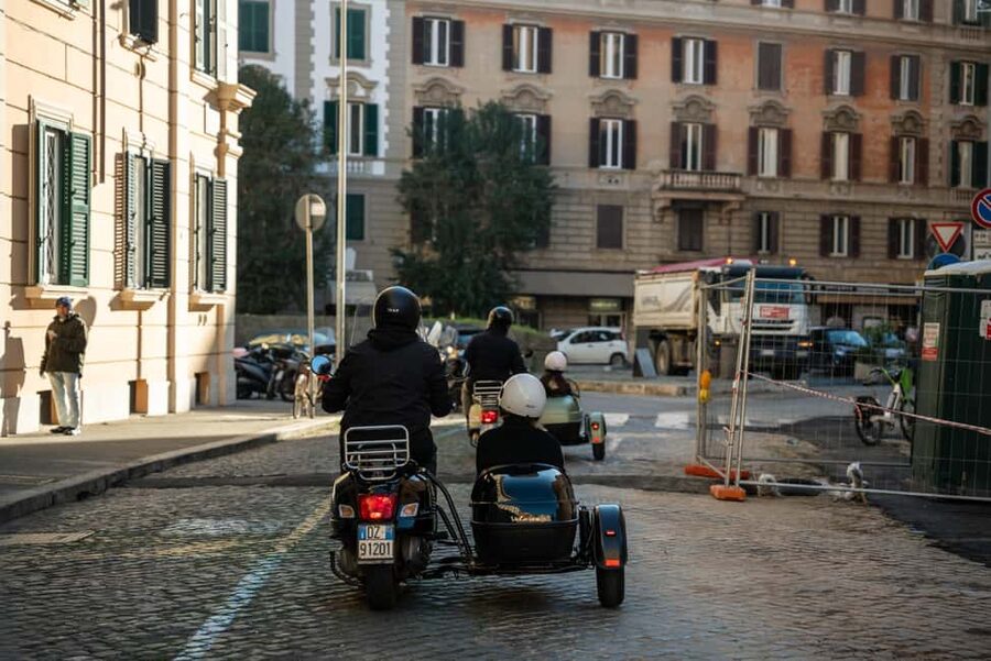 Rome: Evening Vespa Sidecar City Tour - Baths of Caracalla and the Pyramid of Cestius: quick hits, good angles