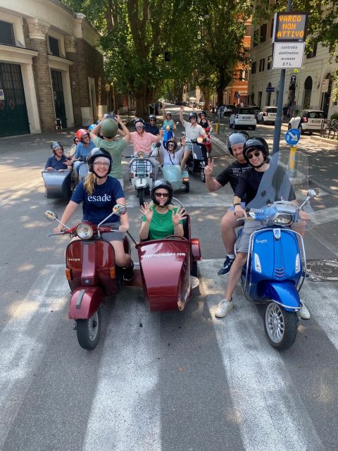 Rome: Highlights Vespa Sidecar Tour with Coffee and Gelato - Piazza Venezia to the Colosseum: Big Names, Quick Photo Time