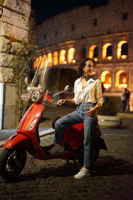 Rome: Vespa Night Experience with Aperol Spritz & Photos - Starting in the Colosseum Area, Meeting at Caffe Roma