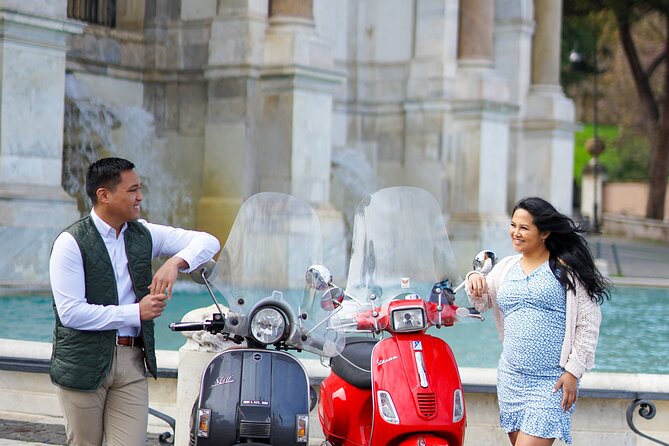 Rome Vespa Scooter Tour with Professional Photographer - Bocca della Verità: fun folklore, great photo contrast