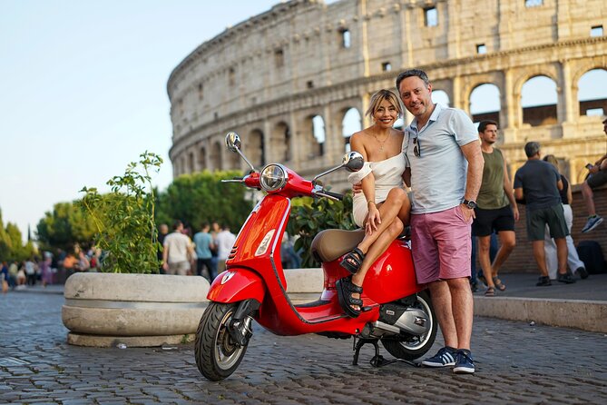 Rome Vespa Tour with Professional Photoshoot - Meeting in front of Cafe Roma and getting helmeted