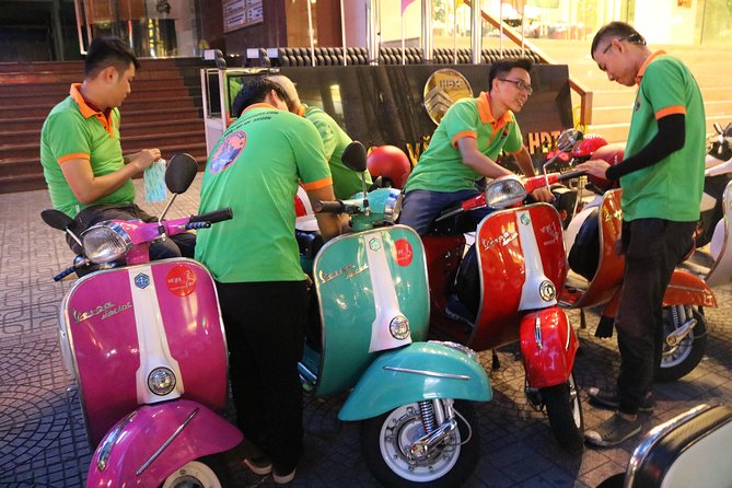 Saigon After Dark Vespa Street Food Tour + Live Music 4 hours - Stop 1: the meeting point and the first Vespa back-alley ride
