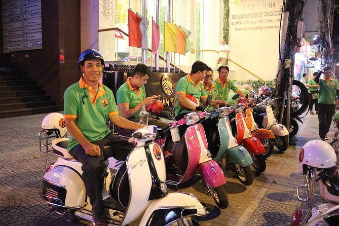 Saigon After Dark Vespa Street Food Tour + Live Music 4 hours - Small group (up to 15) and the guide-rider team in traffic