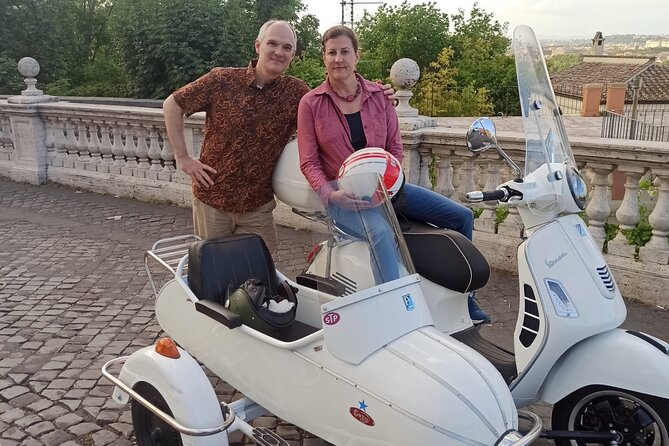 Vespa Sidecar Tour at Day/Night with Pickup - Aventine Hill and the Orange Tree Garden: the break from traffic energy