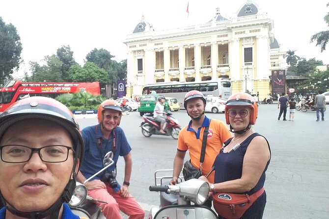 Vespa Tour HANOI BACK STREETS: FOOD+LOCAL LIFE+CULTURE & FUN - Huu Tiep Lake and the downed B-52: a serious stop with big emotions